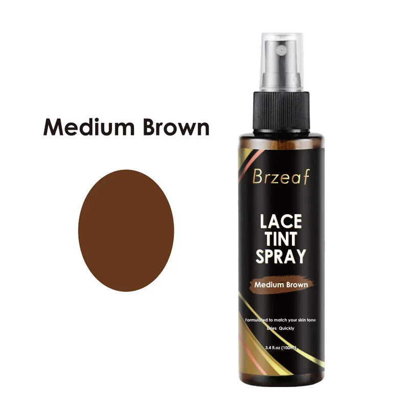 Spray Teintant Lace pour Perruques – Brun Foncé, Moyen, Clair | Mousse, Colle et Dissolvant