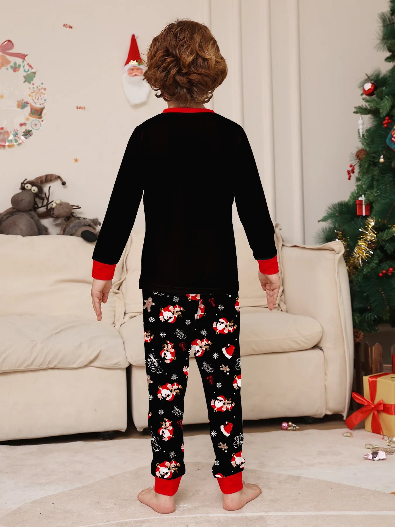 Tenues assorties pour la famille de Noël, pyjamas, ensembles de vêtements pour la famille, ensembles de 2 pièces, père, mère, enfants, bébé, vêtements de nuit de Noël, pyjamas