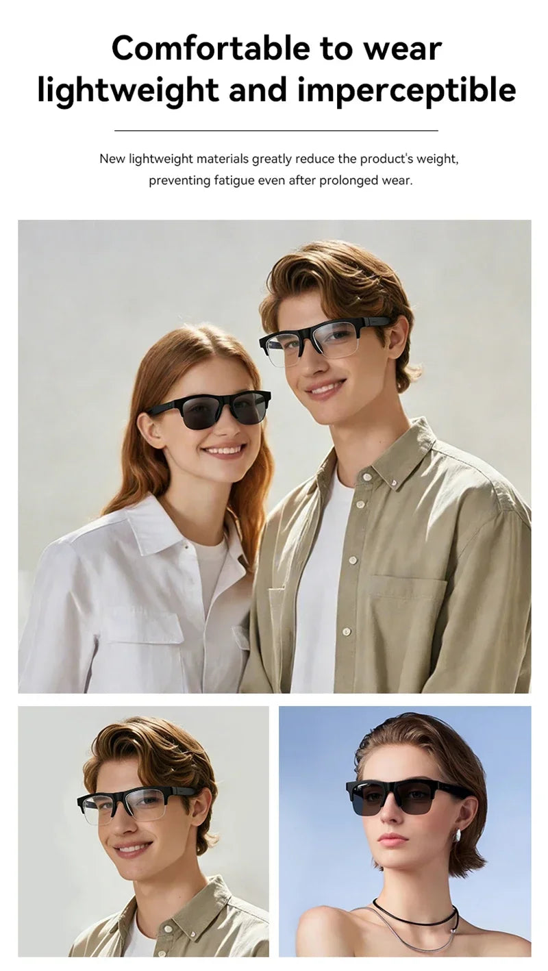 Lunettes Intelligentes Lenovo avec Assistant Vocal, Contrôle Tactile Musical, Appel Bluetooth, Lunettes de Soleil Tendance pour Sports de Plein Air Hommes et Femmes, Nouveauté 2026