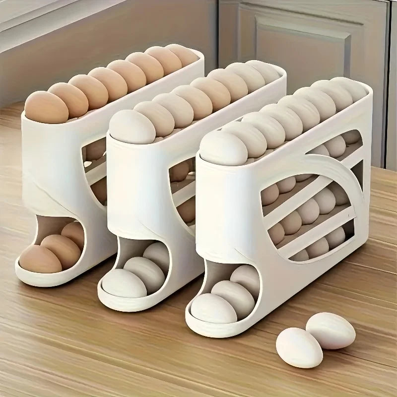 Range-œufs automatique pour réfrigérateur – Glisse tout seul, grande capacité, gain de place