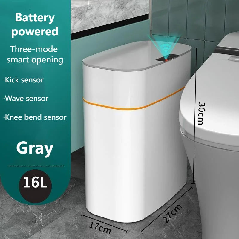 Poubelle Intelligente 16L – Capteur Automatique, Couvercle Sans Contact | Cuisine, Salle de Bain