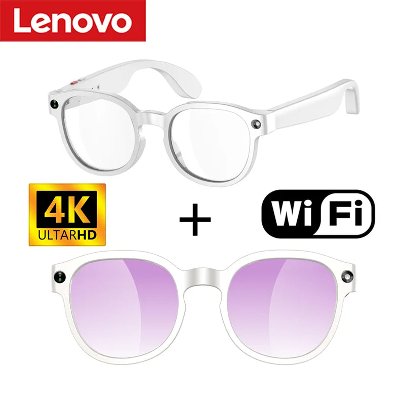 Lunettes Intelligentes IA Lenovo 2026 – Caméra HD 8MP, Vidéo 4K, Traduction IA, Appel Bluetooth & Musique