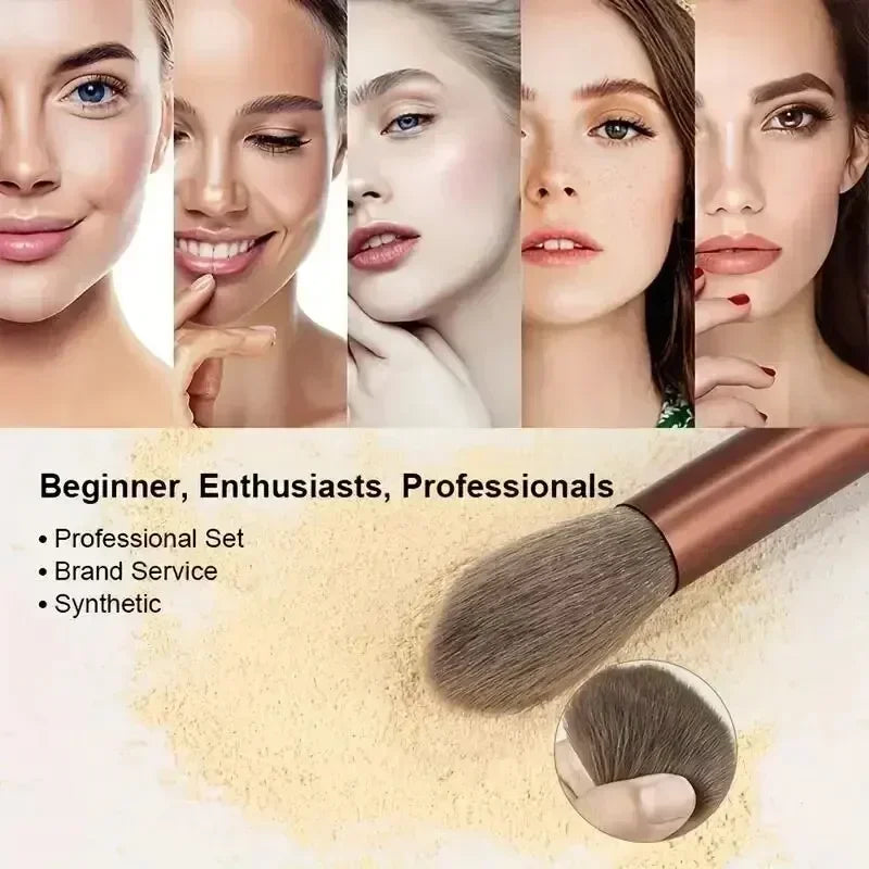 Ensemble de Pinceaux de Maquillage Professionnel – Kabuki, Fond de Teint, Fard à Paupières
