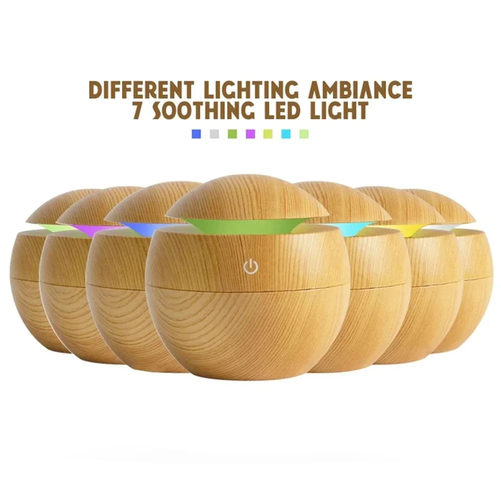 Humidificateur électrique diffuseur d'arôme d'air bois humidificateur d'air à ultrasons huile essentielle aromathérapie fabricant de brume fraîche pour chambre à coucher