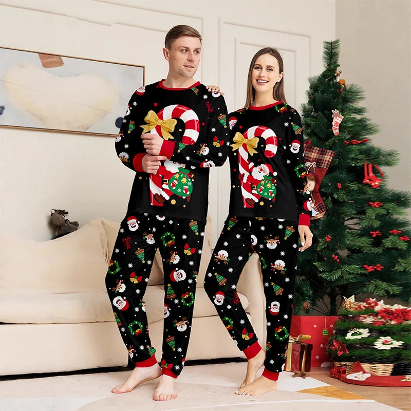 Tenues assorties pour la famille de Noël, pyjamas, ensembles de vêtements pour la famille, ensembles de 2 pièces, père, mère, enfants, bébé, vêtements de nuit de Noël, pyjamas