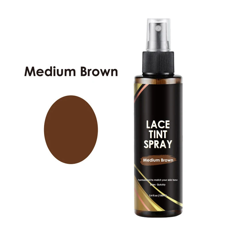 Spray Teintant Lace pour Perruques – Brun Foncé, Moyen, Clair | Mousse, Colle et Dissolvant