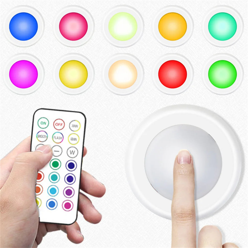 Lampes LED RGB sous Armoire – Sans Fil, Télécommande, Dimmable | Chambre, Cuisine, Garde-Robe