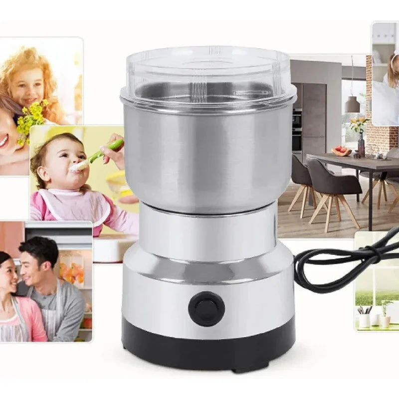 Broyeur Électrique Multifonction 4 Lames – Moulin à Café, Épices, Noix & Céréales Portable
