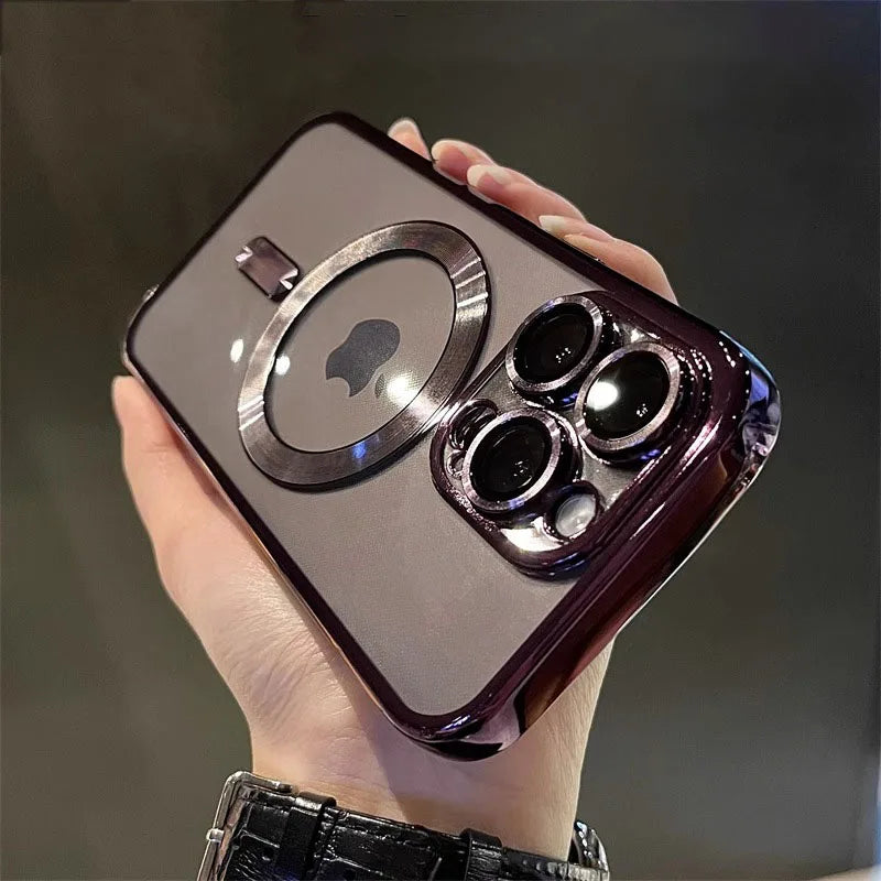 Coque magnétique transparente compatible MagSafe – iPhone 11 au 17 / Pro Max / Air / Plus (anti-chocs)