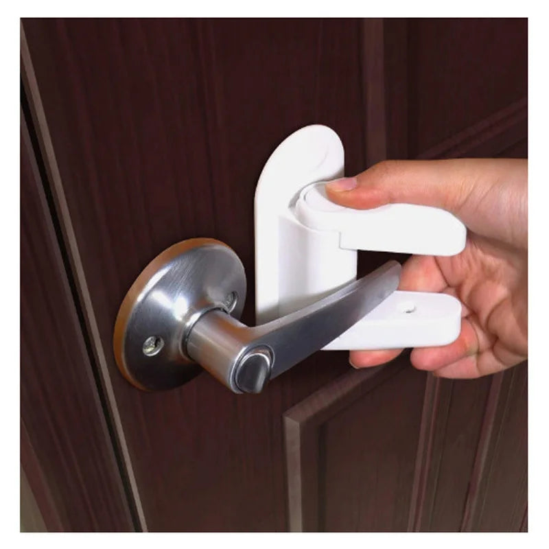 Verrou de sécurité bébé pour poignée de porte – Rotation 180°, adhésif, multifonction