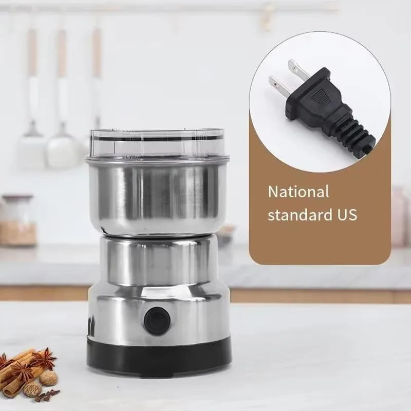 Broyeur Électrique Multifonction 4 Lames – Moulin à Café, Épices, Noix & Céréales Portable