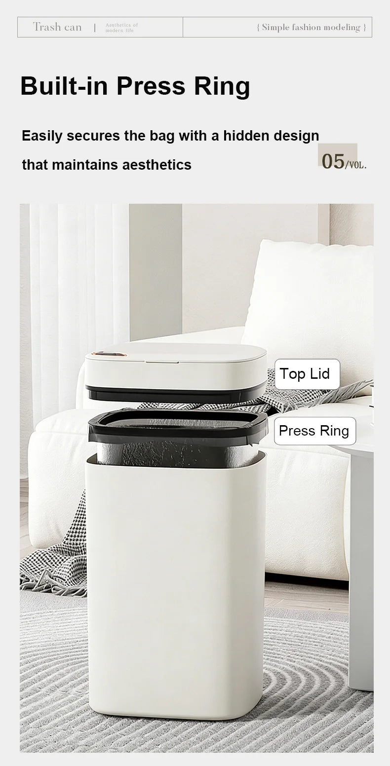Poubelle Intelligente à Capteur 16L – Couvercle Automatique Mains Libres | Cuisine, Bureau, Salle de Bain