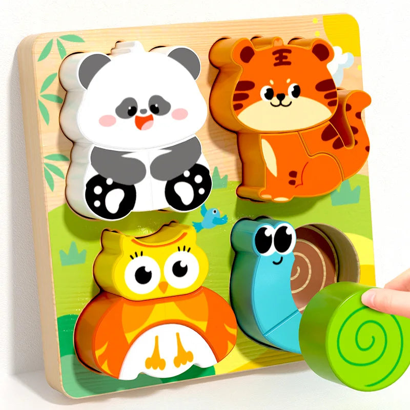 Blocs de Construction Montessori en Bois – Couleurs, Formes & Puzzle Éducatif