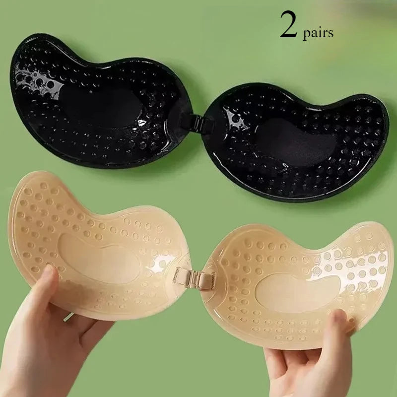 Soutien-gorge adhésif invisible push-up – Sans bretelles, sans dos, en silicone réutilisable (1 ou 2 paires)