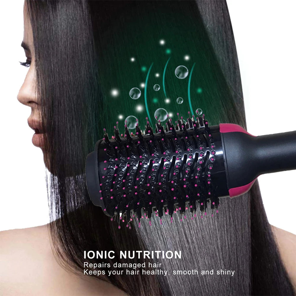Brosse Soufflante 5 en 1 – Peigne Chauffant Ionique, Lisseur & Sèche-Cheveux