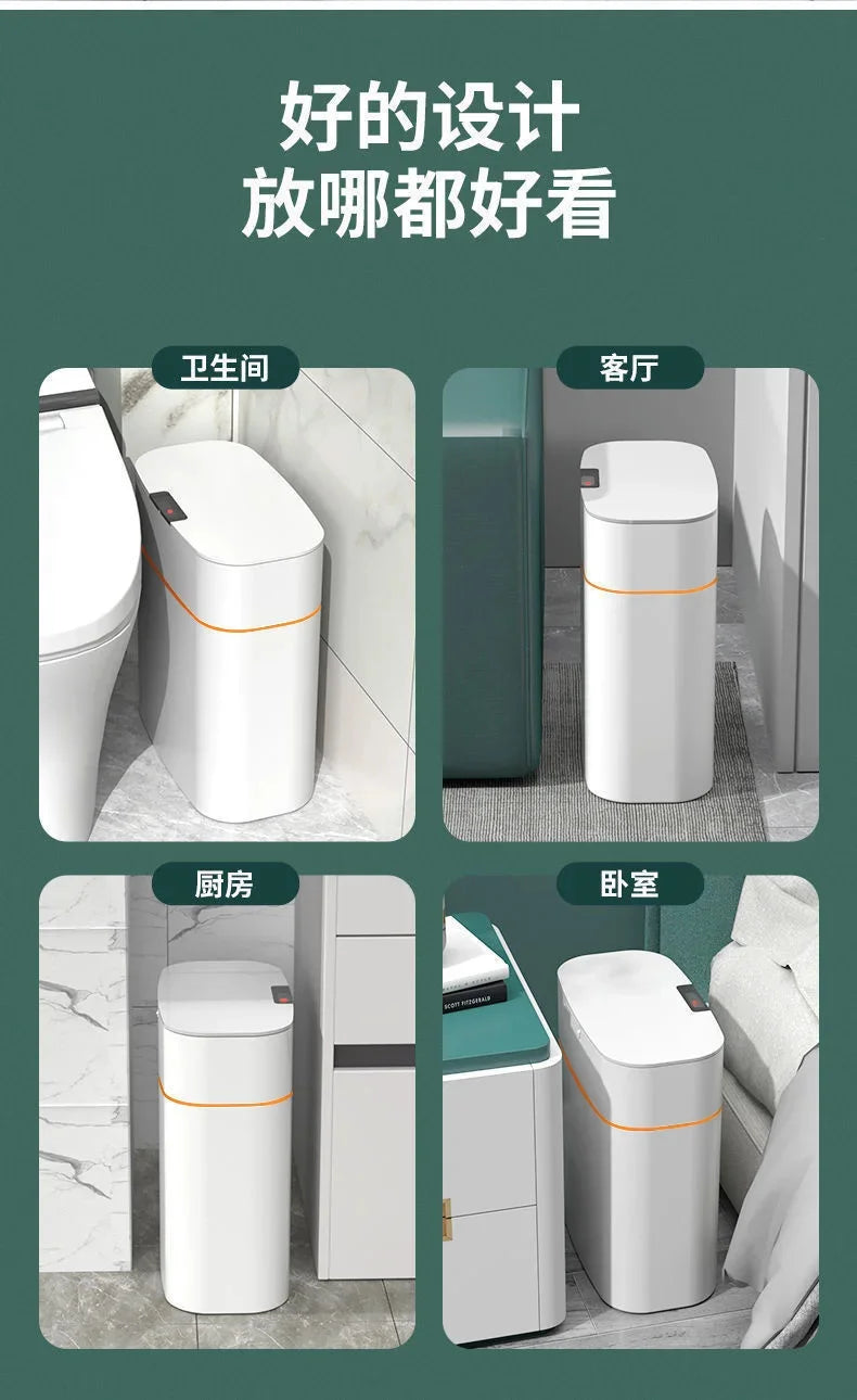 Poubelle Intelligente 16L – Capteur Automatique, Couvercle Sans Contact | Cuisine, Salle de Bain