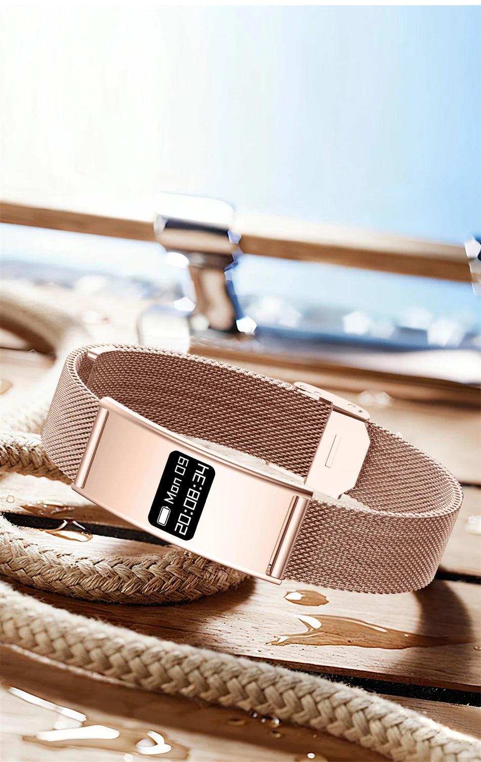 Montre Connectée Ultra-Fine BOXUXING 2026 – Suivi Cardio, SpO2, Sommeil, IPX8 | Bracelet Sportif Femme