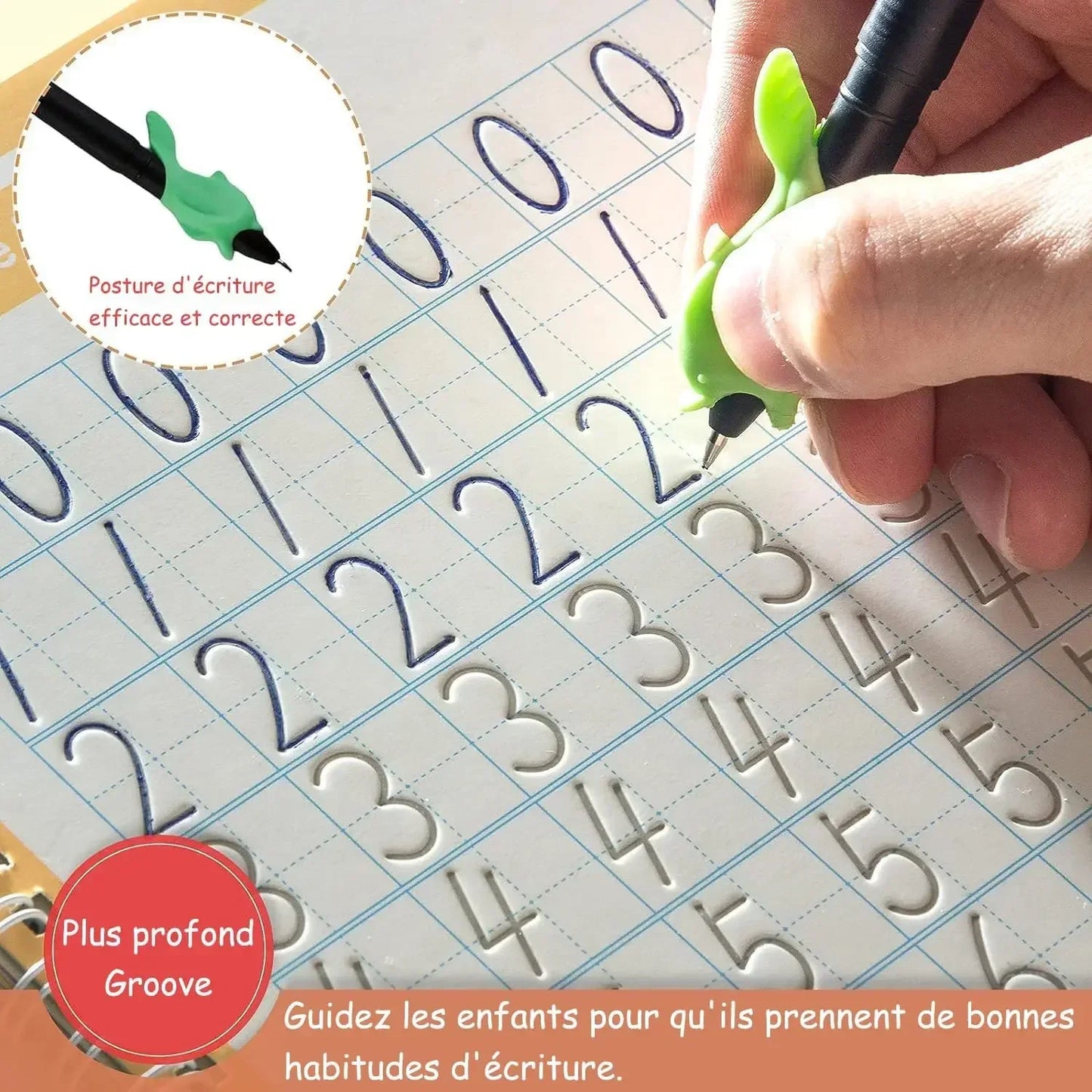 Cahier Magique d'Écriture Française – Ardoise Réutilisable avec Stylo | Enfants 3-8 ans