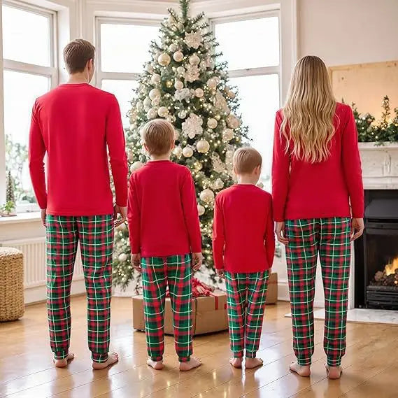 Tenues de Noël pour Mère, Père et Enfants, Ensemble de Pyjamas Assortis, Pyjamas Décontractés à Motif de Renne, Look Familial de Noël, Vêtements de Fête, Cadeau
