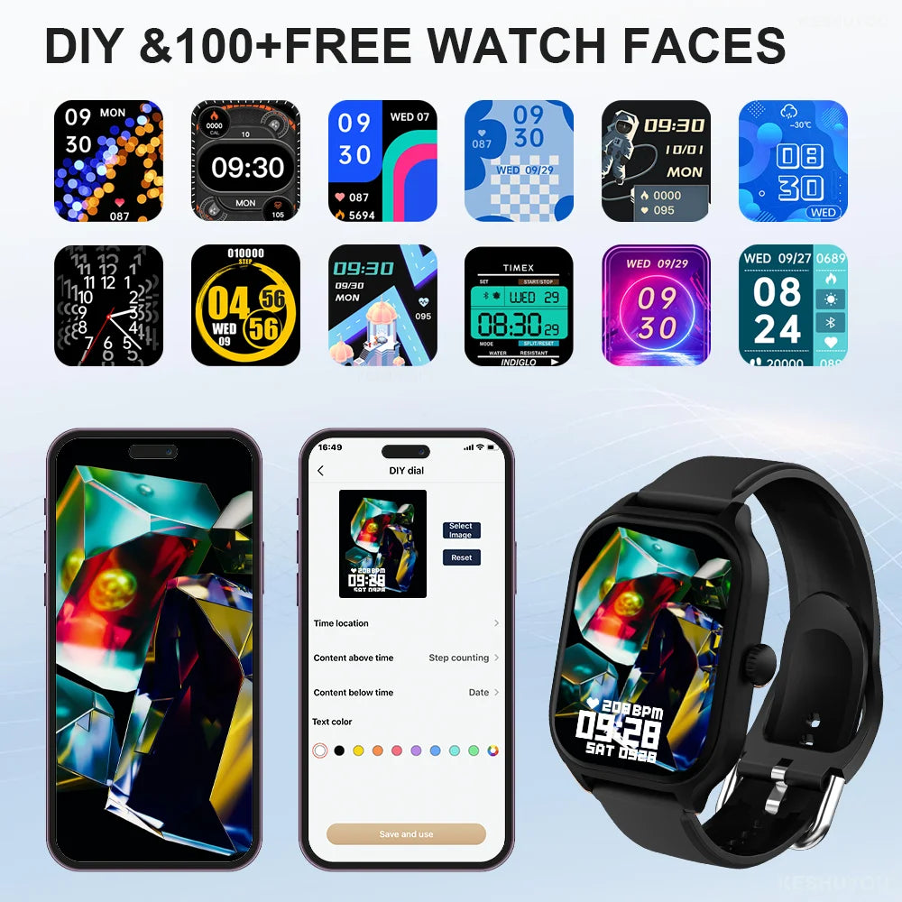LAXASFIT H9 Pro Max – Montre Connectée Bluetooth | Appels, Fréquence Cardiaque, Oxymètre, Suivi Calories