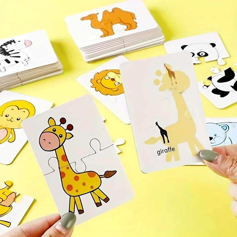 Cartes Puzzle Montessori 16 Pièces – Jouet Éducatif Bébé & Enfant 3-6 ans