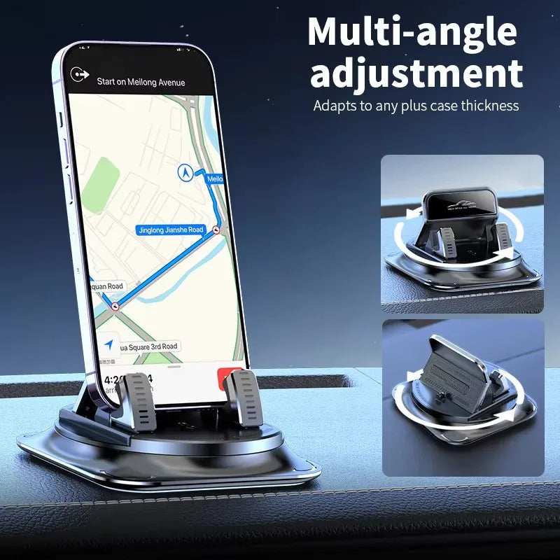 Support Téléphone Voiture 360° – Antidérapant Silicone & Navigation Mains Libres