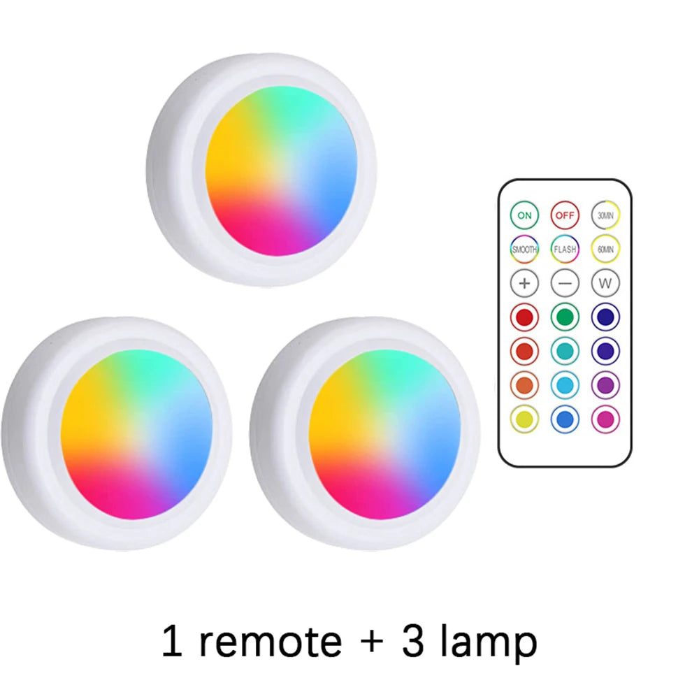 Lampes LED RGB sous Armoire – Sans Fil, Télécommande, Dimmable | Chambre, Cuisine, Garde-Robe