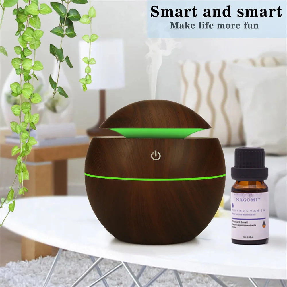 Humidificateur électrique diffuseur d'arôme d'air bois humidificateur d'air à ultrasons huile essentielle aromathérapie fabricant de brume fraîche pour chambre à coucher