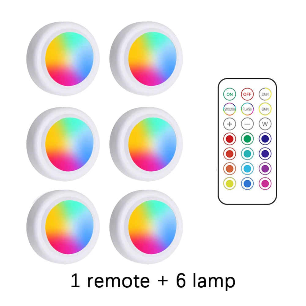 Lampes LED RGB sous Armoire – Sans Fil, Télécommande, Dimmable | Chambre, Cuisine, Garde-Robe