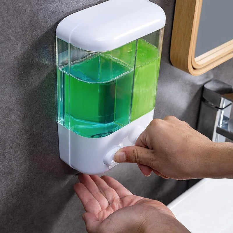Distributeur de Savon Mural 500/1000ml – Simple ou Double, Presse Manuelle | Salle de Bain