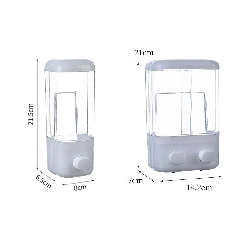 Distributeur de Savon Mural 500/1000ml – Simple ou Double, Presse Manuelle | Salle de Bain