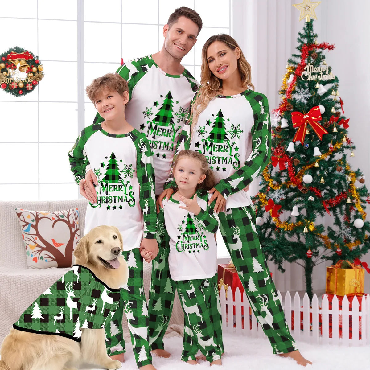 Noël famille correspondant tenues maman papa enfants 2 pièces pyjamas ensemble bébé barboteuses décontracté vêtements de nuit amples noël famille Look pyjamas