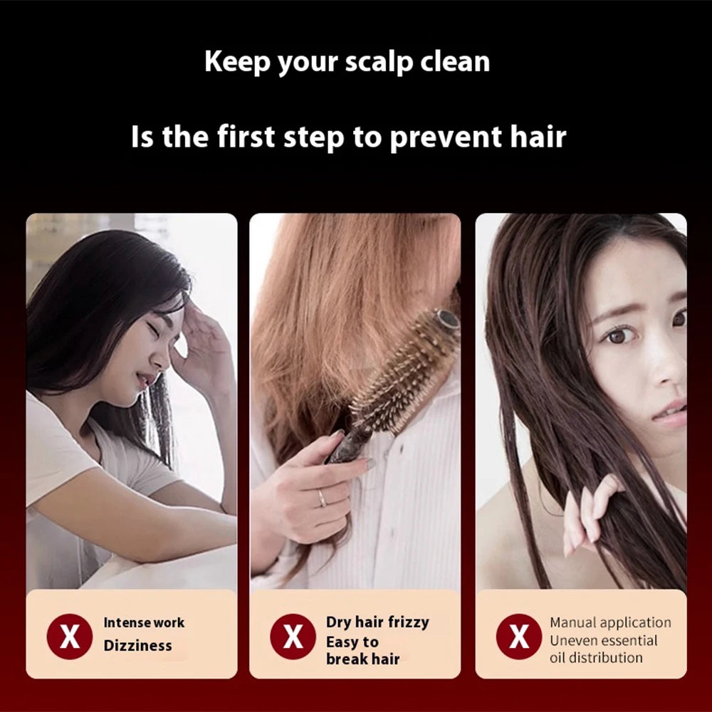 Peigne de Massage électrique, thérapie à la lumière rouge, Vibration, croissance des cheveux, brosse pour cuir chevelu, Anti-perte de cheveux, applicateur d'huile liquide