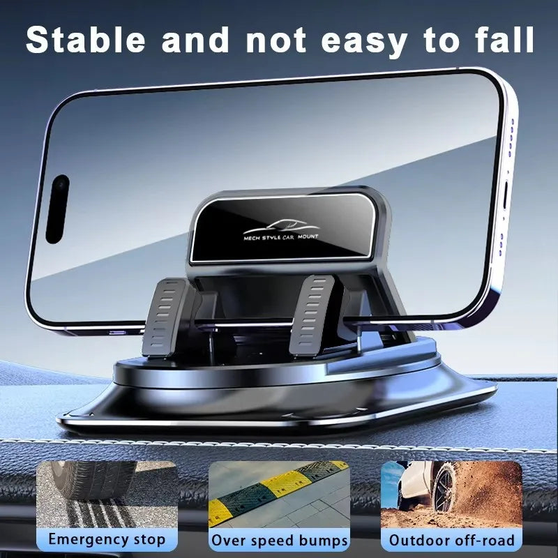 Support Téléphone Voiture 360° – Antidérapant Silicone & Navigation Mains Libres