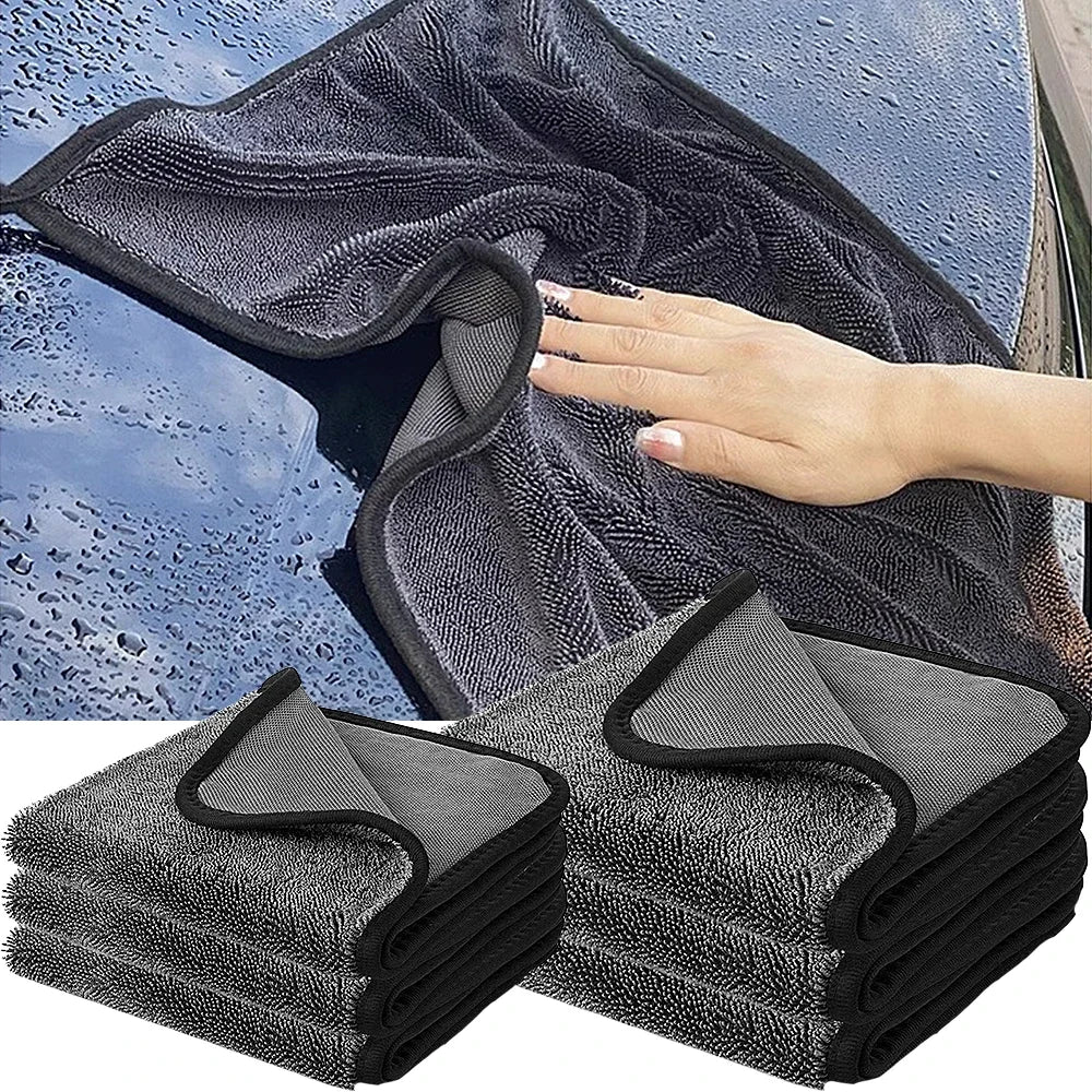 Serviettes en Microfibre Épaisse Double Face – Lavage Voiture, Cuisine & Maison | Super Absorbantes