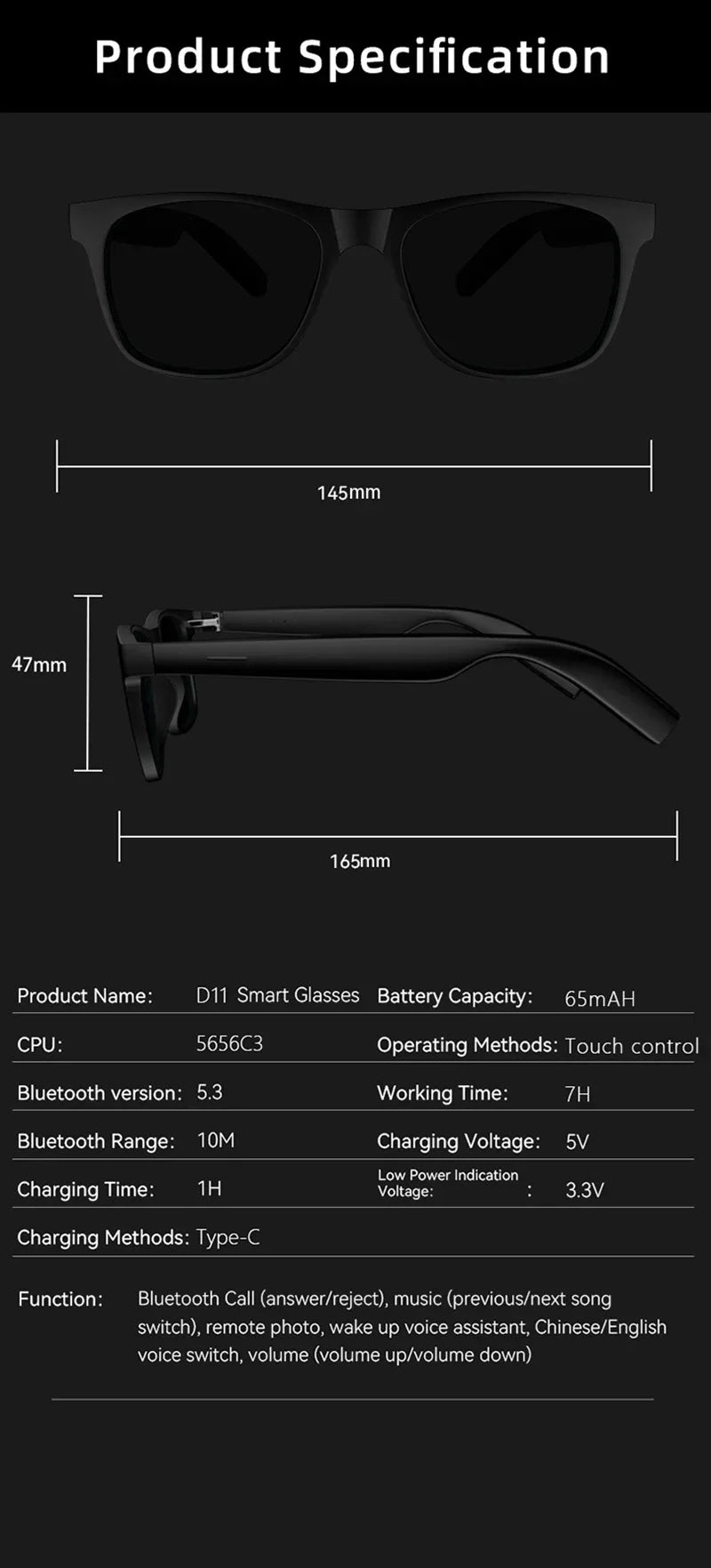 Lunettes Intelligentes Xiaomi MIJIA D11 – Bluetooth 5.4, IA, Caméra 8K, Appels & Musique Mains Libres