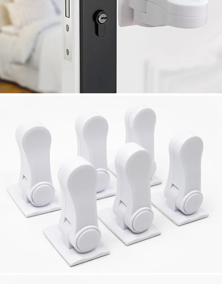 Verrou de sécurité bébé pour poignée de porte – Rotation 180°, adhésif, multifonction