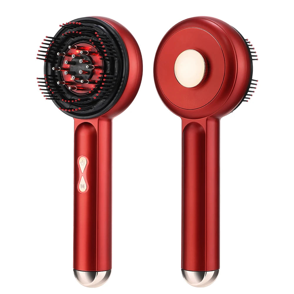 Peigne de Massage électrique, thérapie à la lumière rouge, Vibration, croissance des cheveux, brosse pour cuir chevelu, Anti-perte de cheveux, applicateur d'huile liquide