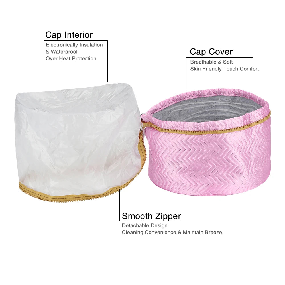 Bonnet Chauffant Traitant pour Cheveux – Vapeur Thermique, Soin Nourrissant, Spa Maison
