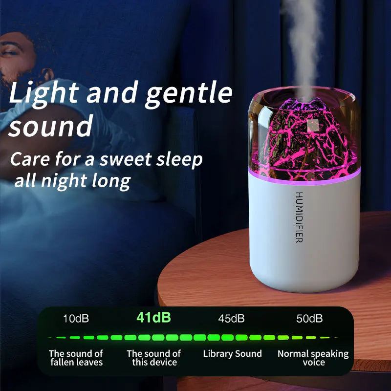 Humidificateur Diffuseur d'Arômes USB – Lampe Volcanique Colorée