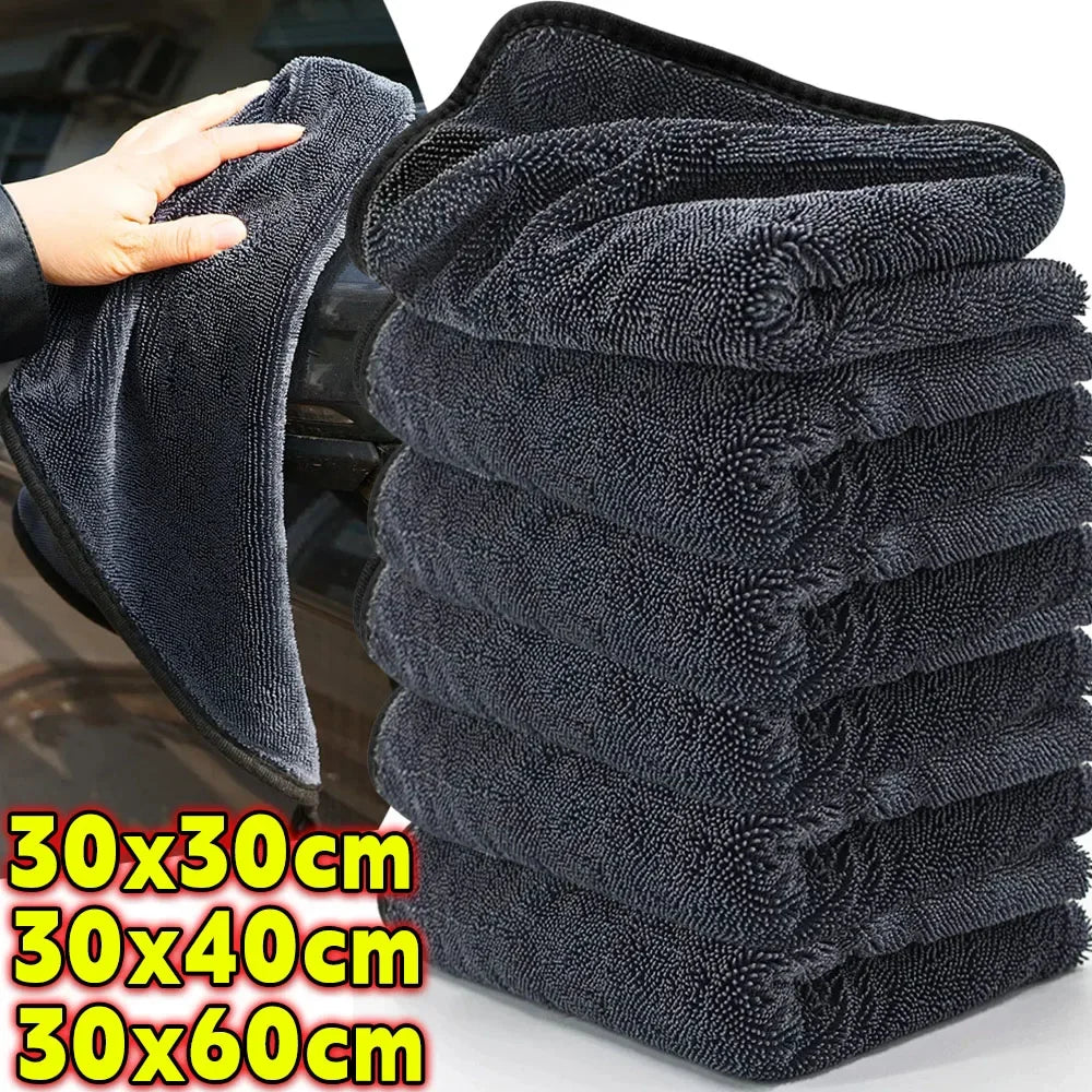Serviettes en Microfibre Épaisse Double Face – Lavage Voiture, Cuisine & Maison | Super Absorbantes