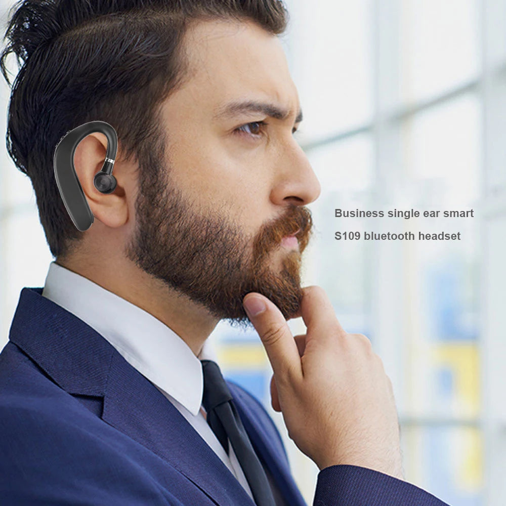 Écouteur Bluetooth 5.0 Sans Fil – Oreillette Mono Longue Durée avec Micro, Compatible Tous Téléphones