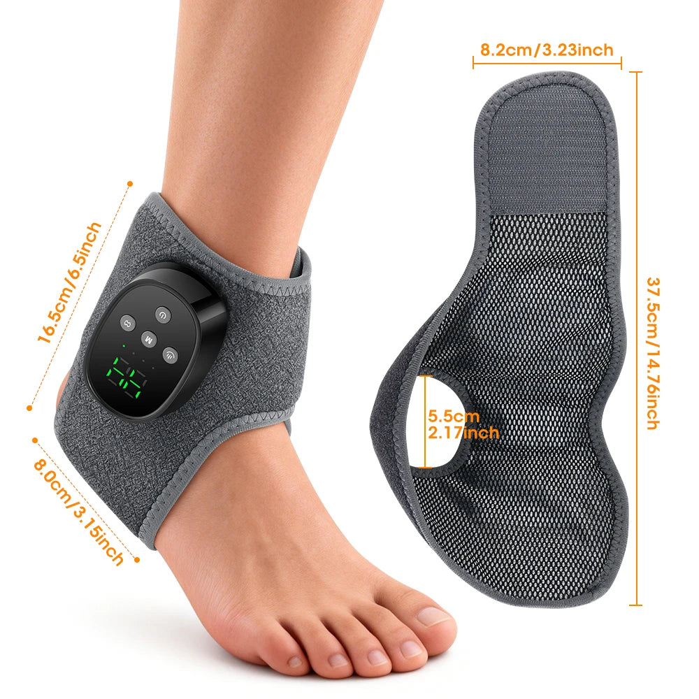 Masseur de Cheville Sans Fil – Chaleur & Vibration, 4 Modes, Batterie 1800mAh | Maison & Bureau