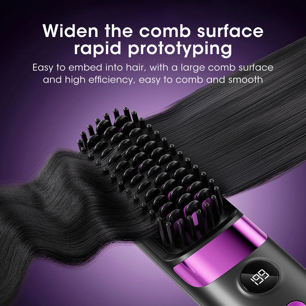 Peigne chauffant électrique sans fil pour lisser les cheveux, brosse lissante, ions négatifs, anti-brûlure, outil de coiffage