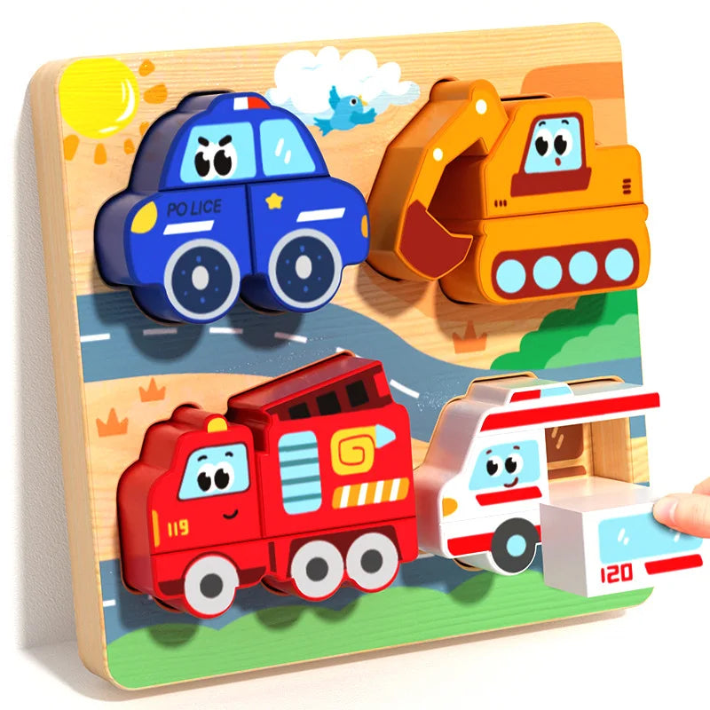 Blocs de Construction Montessori en Bois – Couleurs, Formes & Puzzle Éducatif
