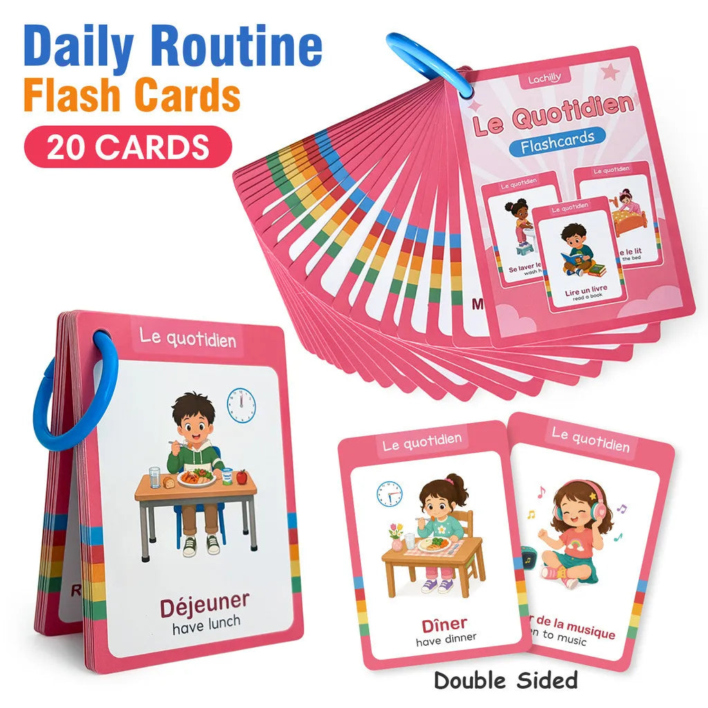 Cartes Éducatives Bilingues Français-Anglais – Ma Journée en Mots