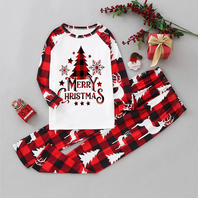 Noël famille correspondant tenues maman papa enfants 2 pièces pyjamas ensemble bébé barboteuses décontracté vêtements de nuit amples noël famille Look pyjamas