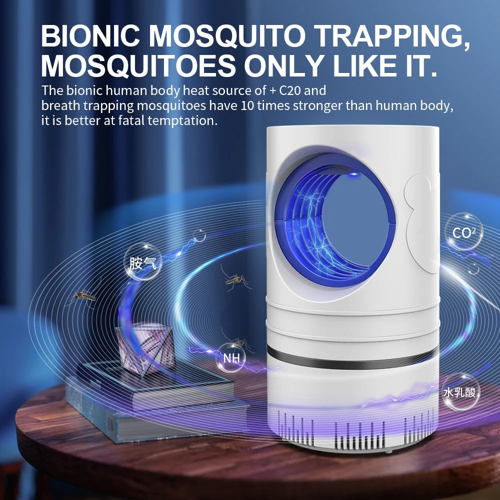 Lampe anti-moustiques électrique LED USB – Piège à insectes silencieux pour maison, chambre et bureau