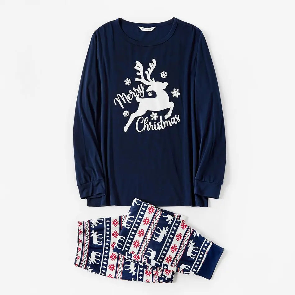 Costumes de Fête pour Toute la Famille, Ensemble de Pyjamas Assortis, Motif Élan de Noël, Vêtements de Nuit Parent-Enfant, Ensemble Doux 2 Pièces, Look de Noël