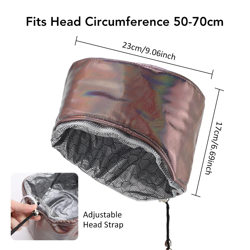 Bonnet Vapeur Chauffant Hailicare – 9 Températures, 5 Minuteries, Cuir PU, Soin Capillaire Spa Maison